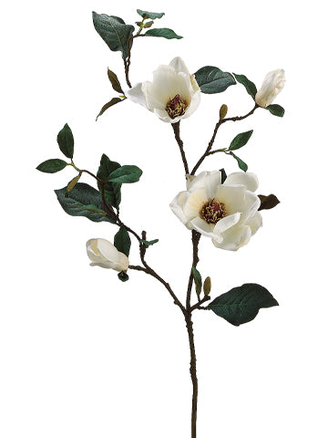 Arreglo de Magnolia Artificial Crema/Blanco (89 cm)