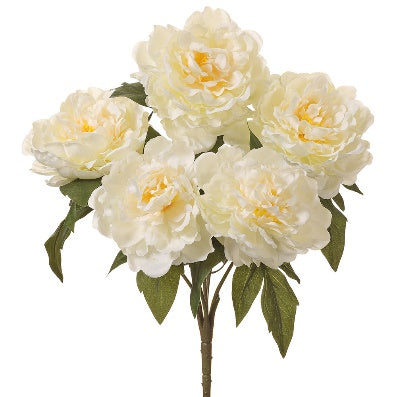 Arbusto de Peonía Artificial Crema (43 cm)