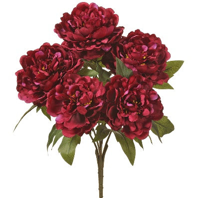 Arbusto de Peonía Artificial Borgoña (43 cm)